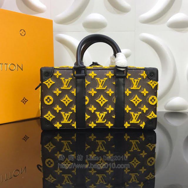 LV女包 M44483 黃植絨Runway bags 2020ss men’s走秀款 路易威登方形箱包 LV手提袋 LV單肩斜挎女包  ydh3077